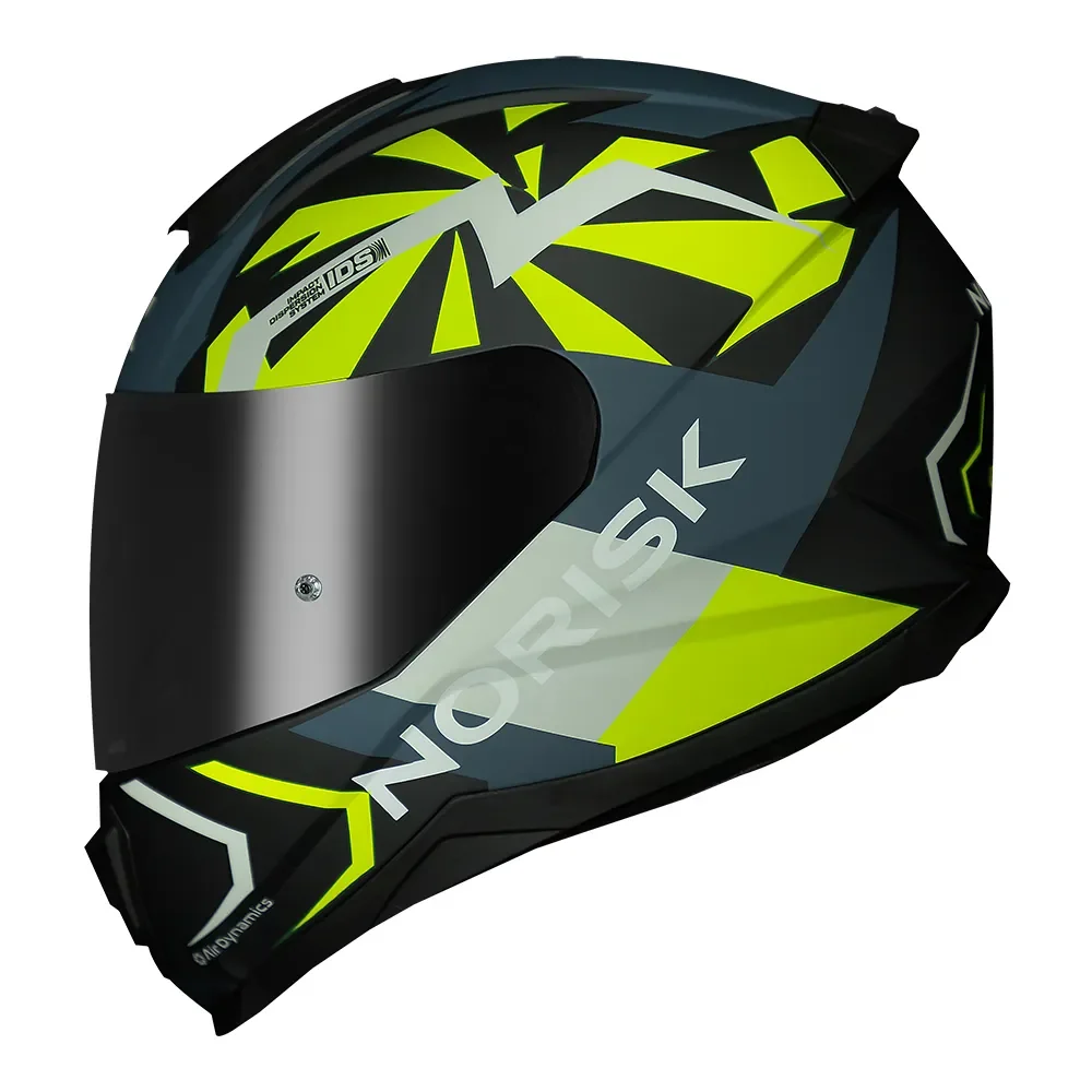 Capacete Norisk FF802 Fab Razor Godspeed Azul/Verde Fosco